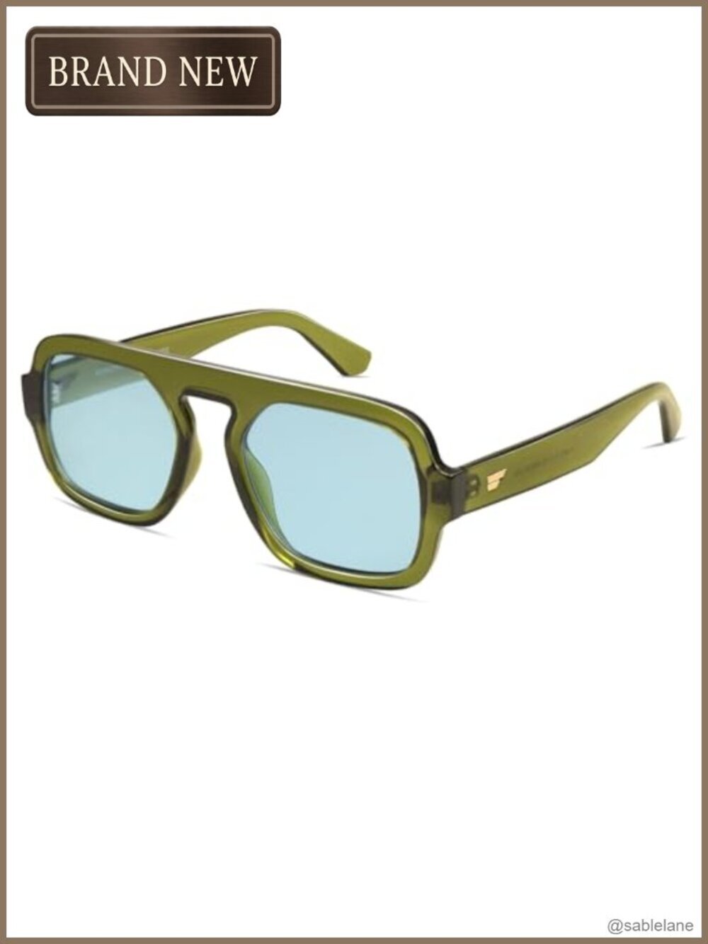 Retro Square Aviator Sunglasses UV400 Plastic Oversized